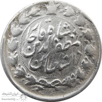 سکه 2000 دینار 1314 (4 تاریخ چرخیده) اعداد تاریخ کج - مظفرالدین شاه