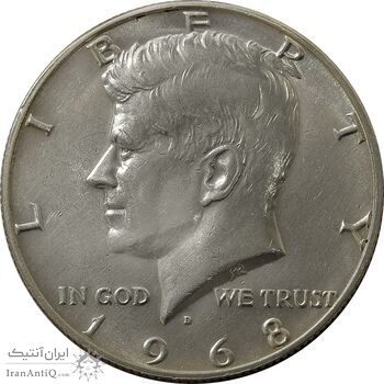 سکه نیم دلار 1968D کندی - AU58 - آمریکا سکه نیم دلار 1968D کندی - AU58 - آمریکا