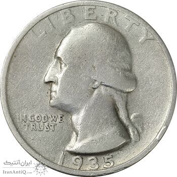 سکه کوارتر دلار 1935D واشنگتن - VF20 - آمریکا سکه کوارتر دلار 1935D واشنگتن - VF20 - آمریکا