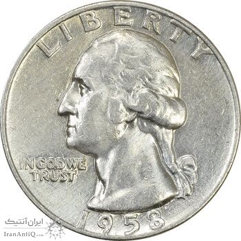 سکه کوارتر دلار 1958D واشنگتن - EF40 - آمریکا سکه کوارتر دلار 1958D واشنگتن - EF40 - آمریکا
