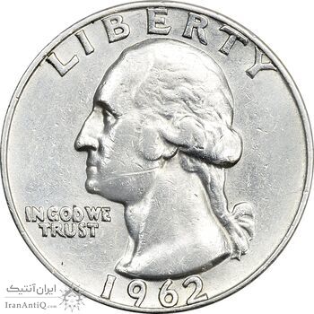 سکه کوارتر دلار 1962D واشنگتن - EF40 - آمریکا سکه کوارتر دلار 1962D واشنگتن - EF40 - آمریکا
