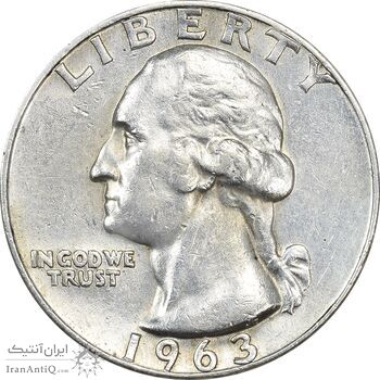 سکه کوارتر دلار 1963D واشنگتن - EF45 - آمریکا سکه کوارتر دلار 1963D واشنگتن - EF45 - آمریکا