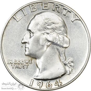 سکه کوارتر دلار 1964D واشنگتن - EF45 - آمریکا سکه کوارتر دلار 1964D واشنگتن - EF45 - آمریکا