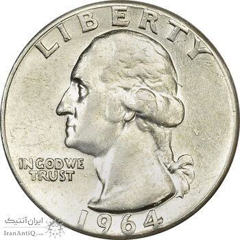سکه کوارتر دلار 1964 واشنگتن - EF45 - آمریکا سکه کوارتر دلار 1964 واشنگتن - EF45 - آمریکا