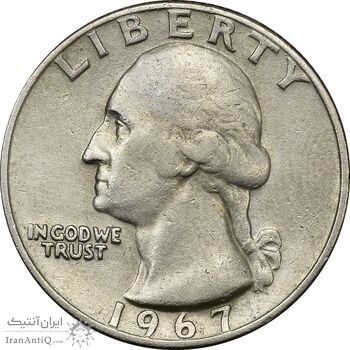 سکه کوارتر دلار 1967 واشنگتن - VF35 - آمریکا سکه کوارتر دلار 1967 واشنگتن - VF35 - آمریکا
