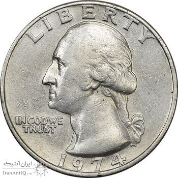 سکه کوارتر دلار 1974 واشنگتن - EF40 - آمریکا سکه کوارتر دلار 1974 واشنگتن - EF40 - آمریکا