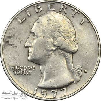 سکه کوارتر دلار 1977D واشنگتن - EF45 - آمریکا