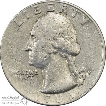 سکه کوارتر دلار 1986P واشنگتن - EF40 - آمریکا