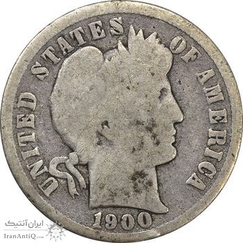 سکه 1 دایم 1900 باربر - VF25 - آمریکا