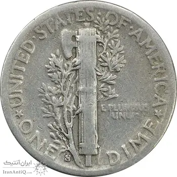 سکه 1 دایم 1943S مرکوری - VF35 - آمریکا