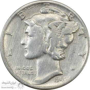 سکه 1 دایم 1944 مرکوری - VF35 - آمریکا سکه 1 دایم 1944 مرکوری - VF35 - آمریکا