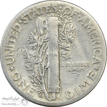 سکه 1 دایم 1945D مرکوری - VF35 - آمریکا