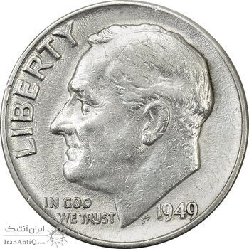 سکه 1 دایم 1949 روزولت - EF45 - آمریکا سکه 1 دایم 1949 روزولت - EF45 - آمریکا