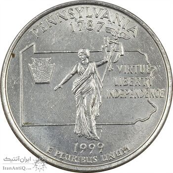 سکه کوارتر دلار 1999D ایالتی (پنسیلوانیا) - MS61 - آمریکا سکه کوارتر دلار 1999D ایالتی (پنسیلوانیا) - MS61 - آمریکا