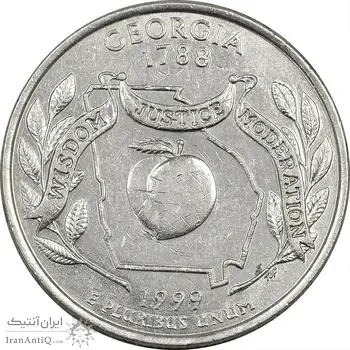سکه کوارتر دلار 1999P ایالتی (جورجیا) - MS61 - آمریکا