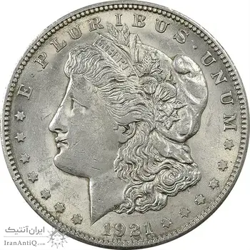 سکه یک دلار 1921 مورگان - MS61 - آمریکا