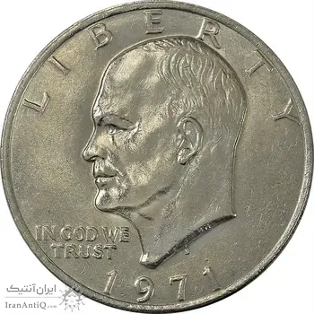 سکه یک دلار 1971D آیزنهاور - AU58 - آمریکا