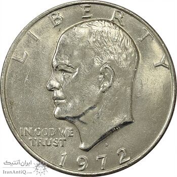سکه یک دلار 1972D آیزنهاور - AU58 - آمریکا