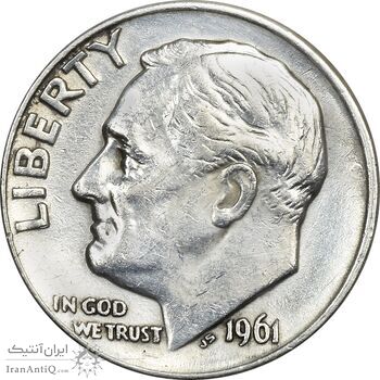 سکه 1 دایم 1961D روزولت - AU58 - آمریکا