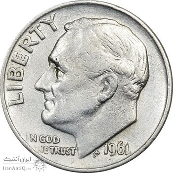 سکه 1 دایم 1961 روزولت - EF45 - آمریکا سکه 1 دایم 1961 روزولت - EF45 - آمریکا
