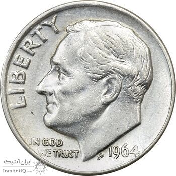 سکه 1 دایم 1964 روزولت - AU50 - آمریکا سکه 1 دایم 1964 روزولت - AU50 - آمریکا