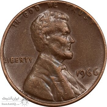 سکه 1 سنت 1966 لینکلن - EF45 - آمریکا