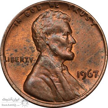 سکه 1 سنت 1967 لینکلن - MS61 - آمریکا
