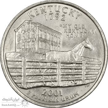 سکه کوارتر دلار 2001D ایالتی (کنتاکی) - MS62 - آمریکا