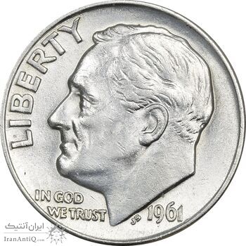 سکه 1 دایم 1961D روزولت - MS62 - آمریکا سکه 1 دایم 1961D روزولت - MS62 - آمریکا