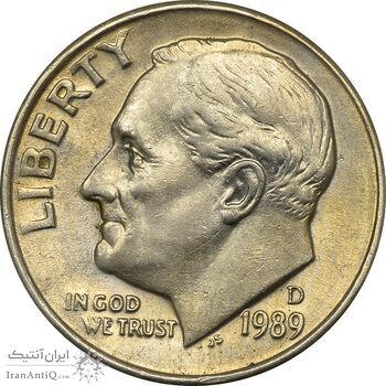 سکه 1 دایم 1989D روزولت - MS62 - آمریکا