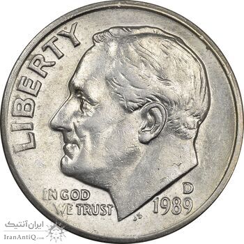 سکه 1 دایم 1989D روزولت - MS62 - آمریکا سکه 1 دایم 1989D روزولت - MS62 - آمریکا