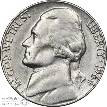 سکه 5 سنت 1964 جفرسون - AU55 - آمریکا