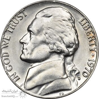 سکه 5 سنت 1970D جفرسون - AU58 - آمریکا