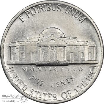 سکه 5 سنت 1977 جفرسون - AU58 - آمریکا