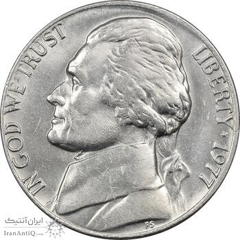 سکه 5 سنت 1977 جفرسون - AU55 - آمریکا