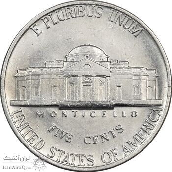 سکه 5 سنت 1977 جفرسون - AU55 - آمریکا