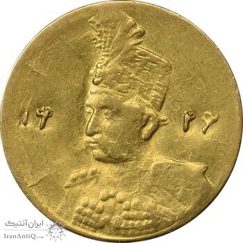 سکه طلا 2000 دینار 1324 تصویری (3 و 4 تاریخ قرینه) - AU58 - مظفرالدین شاه