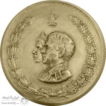 مدال نقره نوروز 1333 دو طرف تصویر (طلایی) - EF45 - محمد رضا شاه