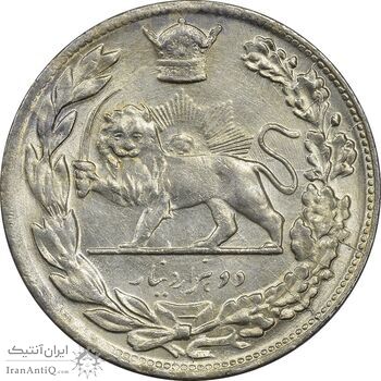 سکه 2000 دینار 1308 تصویری - AU50 - رضا شاه