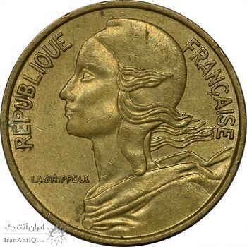 سکه 5 سانتیم 1975 (ماریان) جمهوری کنونی - AU50 - فرانسه
