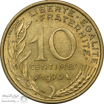 سکه 10 سانتیم 1970 (ماریان) جمهوری کنونی - MS61 - فرانسه سکه 10 سانتیم 1970 (ماریان) جمهوری کنونی - MS61 - فرانسه