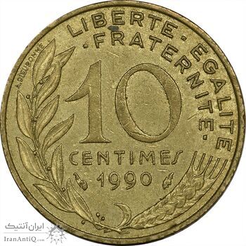 سکه 10 سانتیم 1990 (ماریان) جمهوری کنونی - EF45 - فرانسه