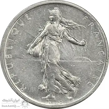 سکه 1/2 فرانک 1965 جمهوری کنونی - AU50 - فرانسه