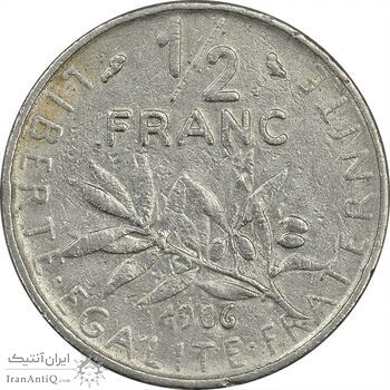 سکه 1/2 فرانک 1966 جمهوری کنونی - EF45 - فرانسه