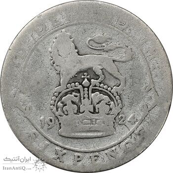 سکه 6 پنس 1924 جرج پنجم - VF20 - انگلستان سکه 6 پنس 1924 جرج پنجم - VF20 - انگلستان