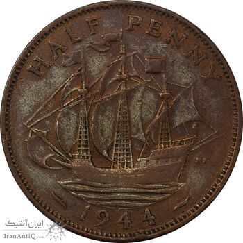 سکه 1/2 پنی 1944 جرج ششم - EF40 - انگلستان
