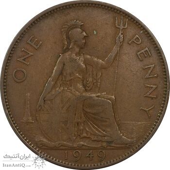 سکه 1 پنی 1949 جرج ششم - EF40 - انگلستان سکه 1 پنی 1949 جرج ششم - EF40 - انگلستان