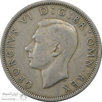 سکه 1/2 کرون 1949 جرج ششم - EF40 - انگلستان