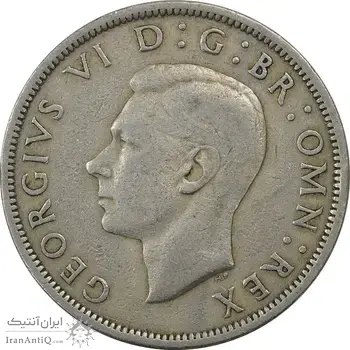 سکه 1/2 کرون 1949 جرج ششم - EF40 - انگلستان