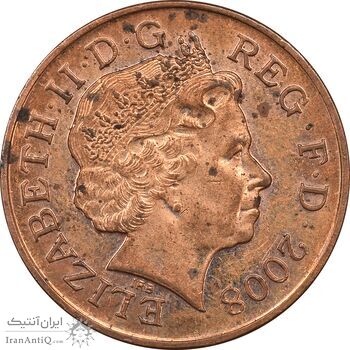 سکه 2 پنس 2008 الیزابت دوم - AU58 - انگلستان